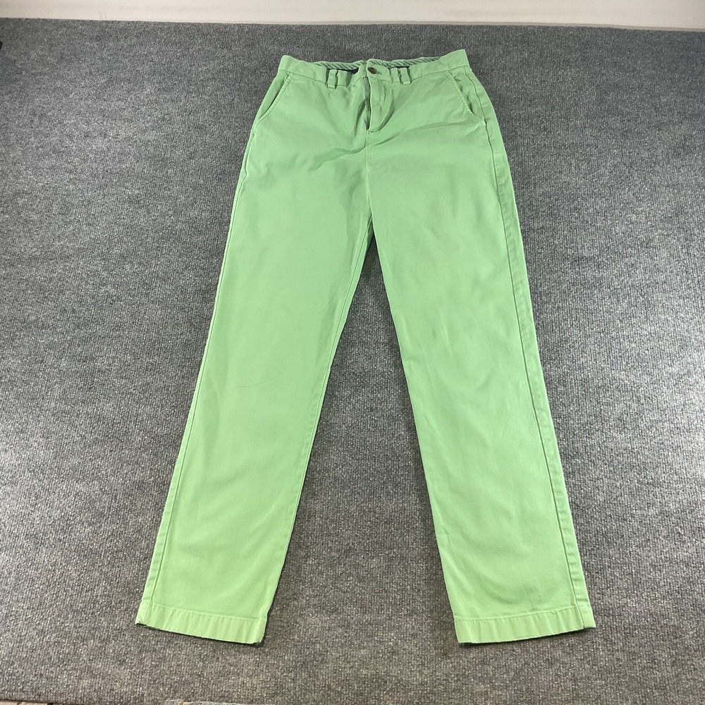 Brooks Brothers Fleece Mens Chinos Lime Green Straight Leg Pants 33x32